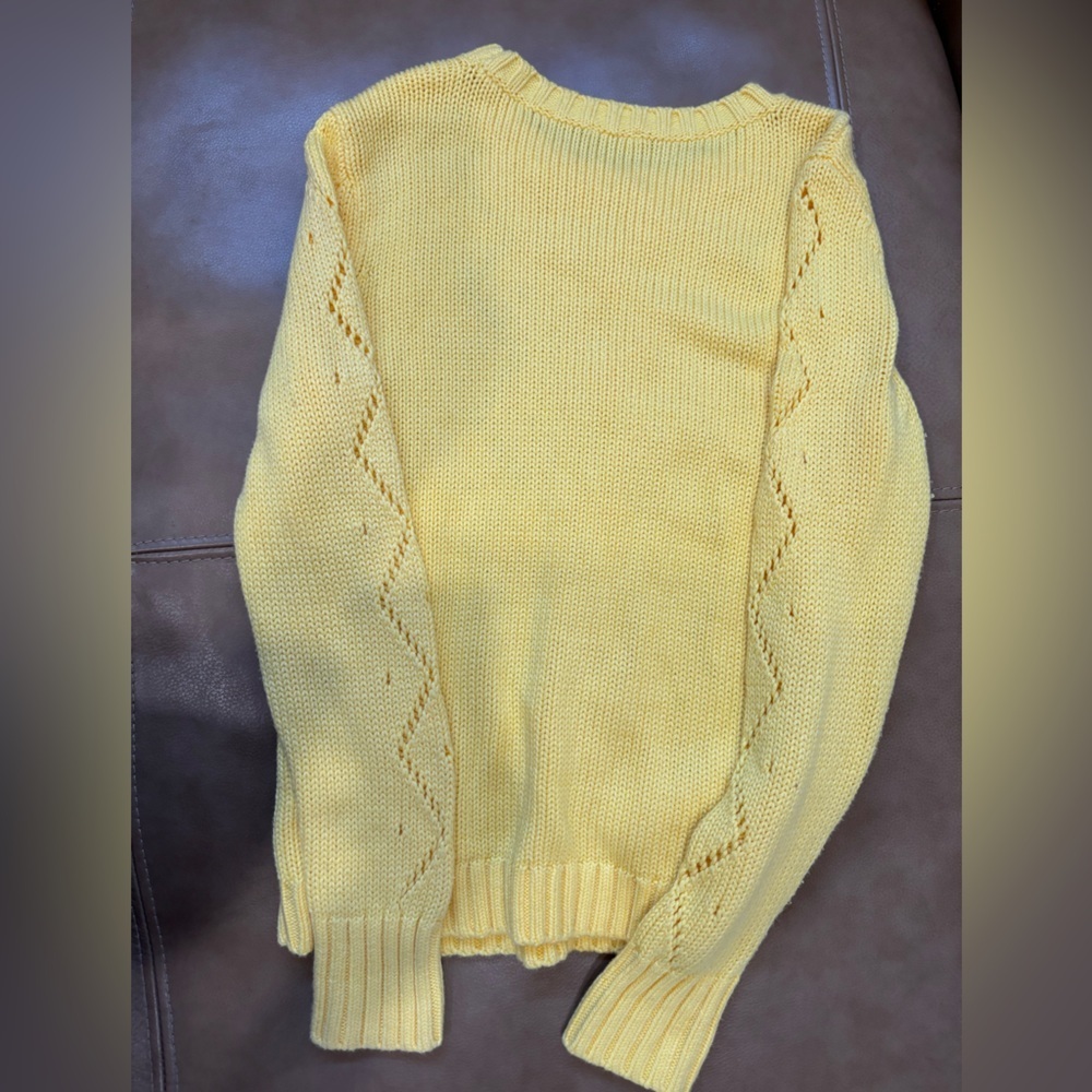 Talbots Yellow Cable Knit Sweater - Picture 3 of 4
